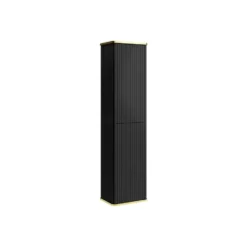 Badkamerkast KELIZA - 35 cmx25 cmx140 cm - Zwart Hout paneel