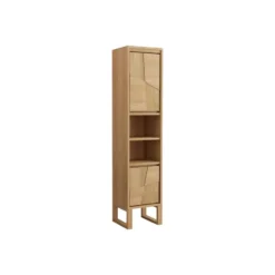 Badkamerkast MATARAM - 40 cmx35 cmx180 cm - Natuurlijk licht Hout paneel
