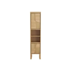 Badkamerkast MATARAM - 40 cmx35 cmx180 cm - Natuurlijk licht Hout paneel