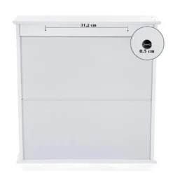 Badkamerkast met twee spiegels - 56x13x58 cm - wit