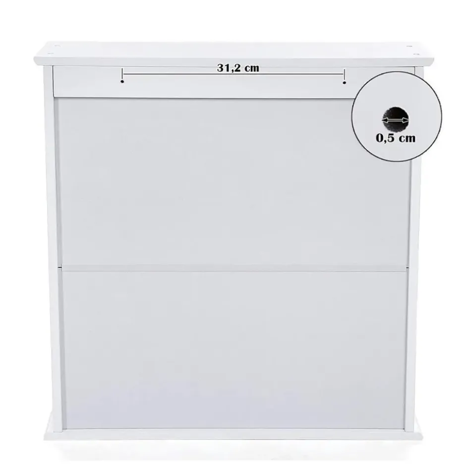 Badkamerkast met twee spiegels - 56x13x58 cm - wit