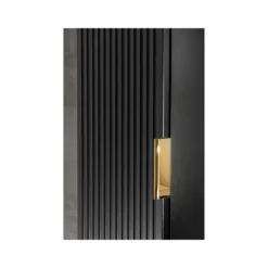 Badkamerkast ZEVARA - 35 cmx25 cmx140 cm - Zwart Hout paneel