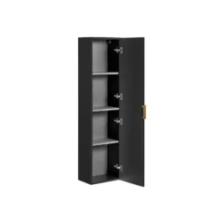 Badkamerkast ZEVARA - 35 cmx25 cmx140 cm - Zwart Hout paneel