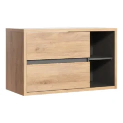 Badkamermeubel met enkele wastafel PURNAL - 100 cmx45.5 cmx60 cm - Natuurlijk