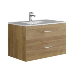 Badkamermeubel met enkele wastafel KAYLA - 80 cmx45 cmx47 cm - Natuurlijk licht