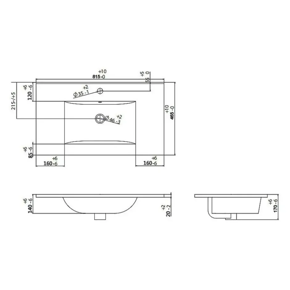Badkamermeubel met enkele wastafel ZEVARA - 80 cmx46 cmx57 cm - Beige Hout