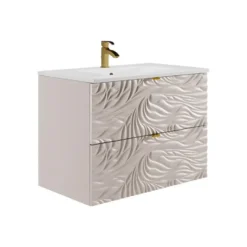 Badkamermeubel met enkele wastafel RINAREL - 80 cmx46 cmx60 cm - Beige Hout