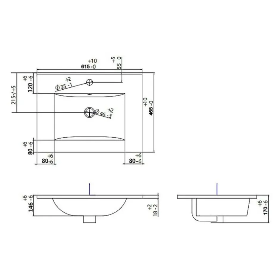 Badkamermeubel met enkele wastafel ZEVARA - 60 cmx46 cmx57 cm - Beige Hout