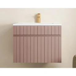 Badkamermeubel met enkele wastafel SATARA - 60 cmx46 cmx46 cm - Poederroze Hout