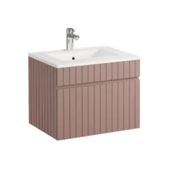 Badkamermeubel met enkele wastafel SATARA - 60 cmx46 cmx46 cm - Poederroze Hout