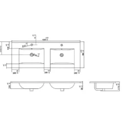 Badkamer set ARUBA - 120 cmx46 cmx59 cm - Natuurlijk licht Wit Hout paneel