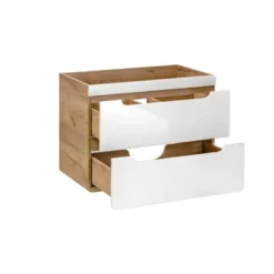 Badkamer set ARUBA - 80 cmx46 cmx59 cm - Natuurlijk licht Wit Hout paneel