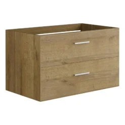 Badkamer set KAYLA - 80 cmx45 cmx47 cm - Natuurlijk licht Hout paneel Keramiek