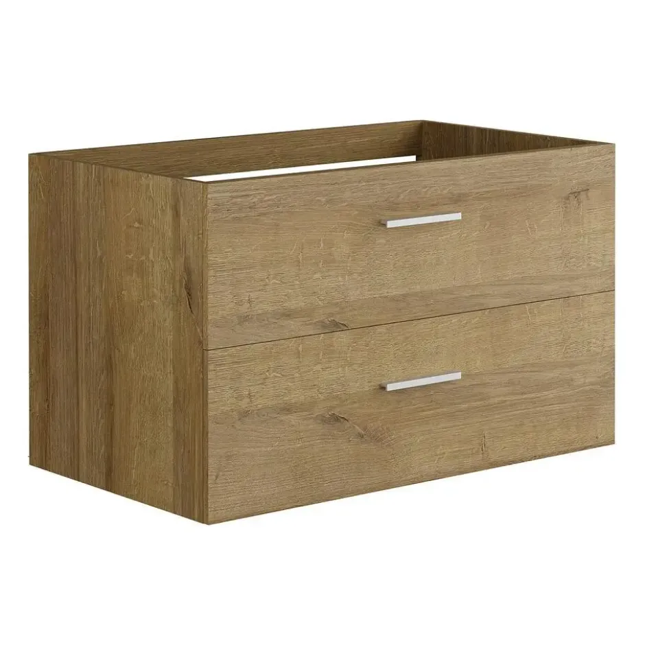 Badkamer set KAYLA - 80 cmx45 cmx47 cm - Natuurlijk licht Hout paneel Keramiek