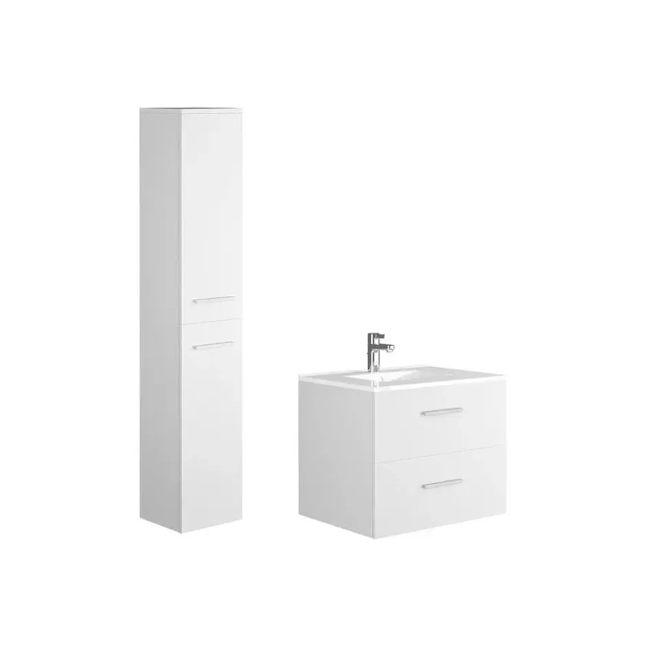 Badkamer set KAYLA - 60 cmx45 cmx47 cm - Wit Hout paneel