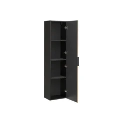 Badkamer set MADELA - 100 cmx46 cmx57 cm - Zwart Natuurlijk licht Hout paneel