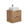 Badkamer set ZEVARA - 60 cmx46 cmx57 cm - Natuurlijk licht Hout paneel