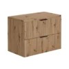 Badkamer set ZEVARA - 80 cmx46 cmx57 cm - Natuurlijk licht Hout paneel