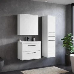 Badplaats Badkamerkast Florence 30 x 35 x 130 cm - hoogglans wit