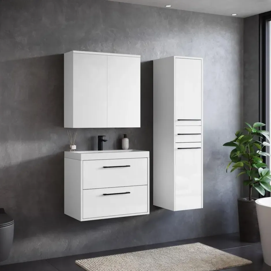 Badplaats Badkamerkast Florence 30 x 35 x 130 cm - hoogglans wit