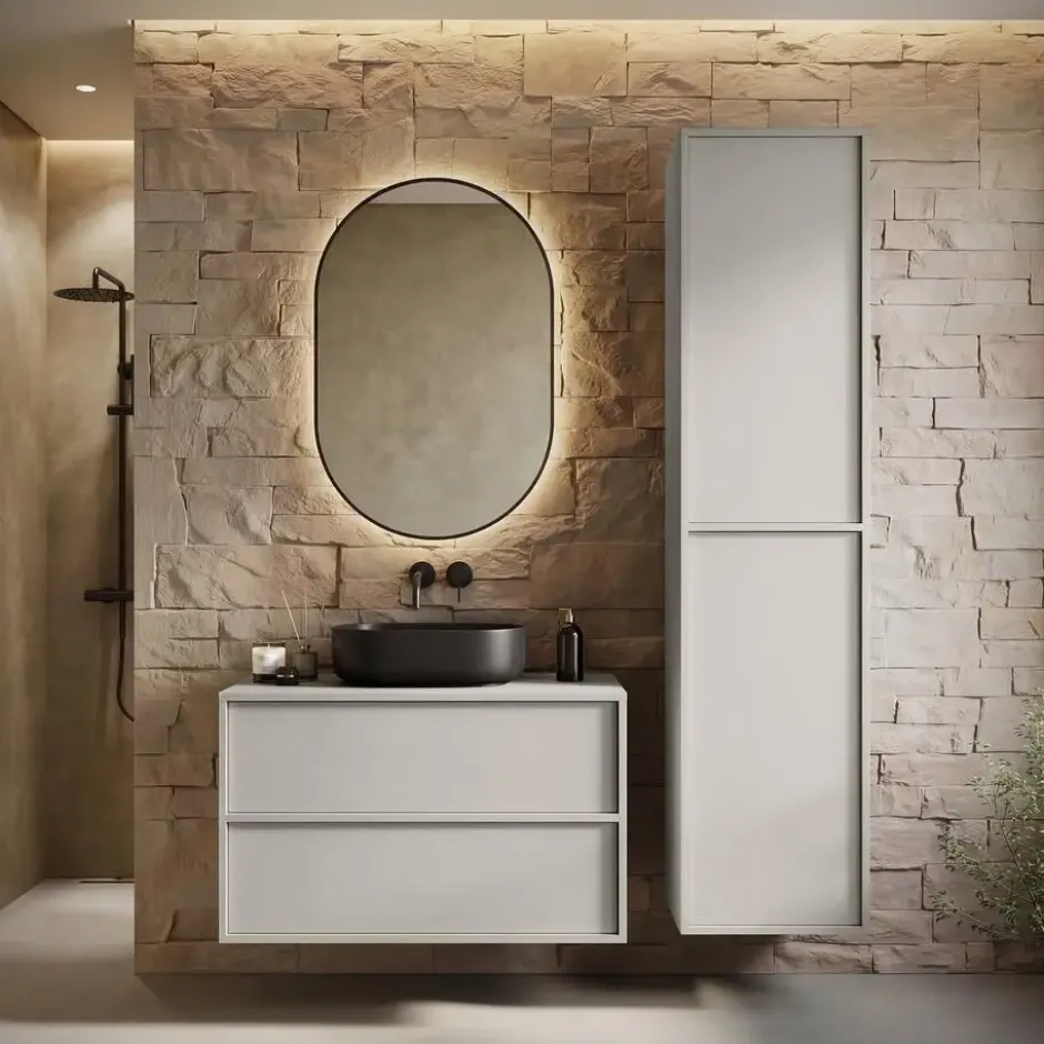 Badplaats Badkamerkast Mali 38 x 33 x 160 cm - beige