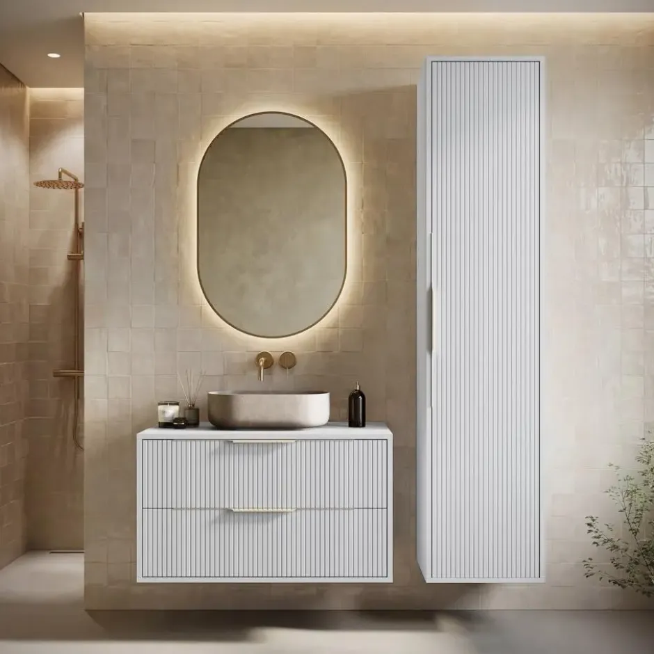 Badplaats Badkamerkast Rimini 38 x 33 x 170 cm - mat wit