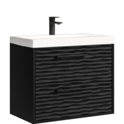 Badplaats Badkamermeubel Etna 01 60cm met wastafel - mat zwart