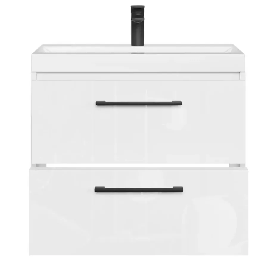 Badplaats Badkamermeubel Florence 01 60cm met wastafel - hoogglans wit
