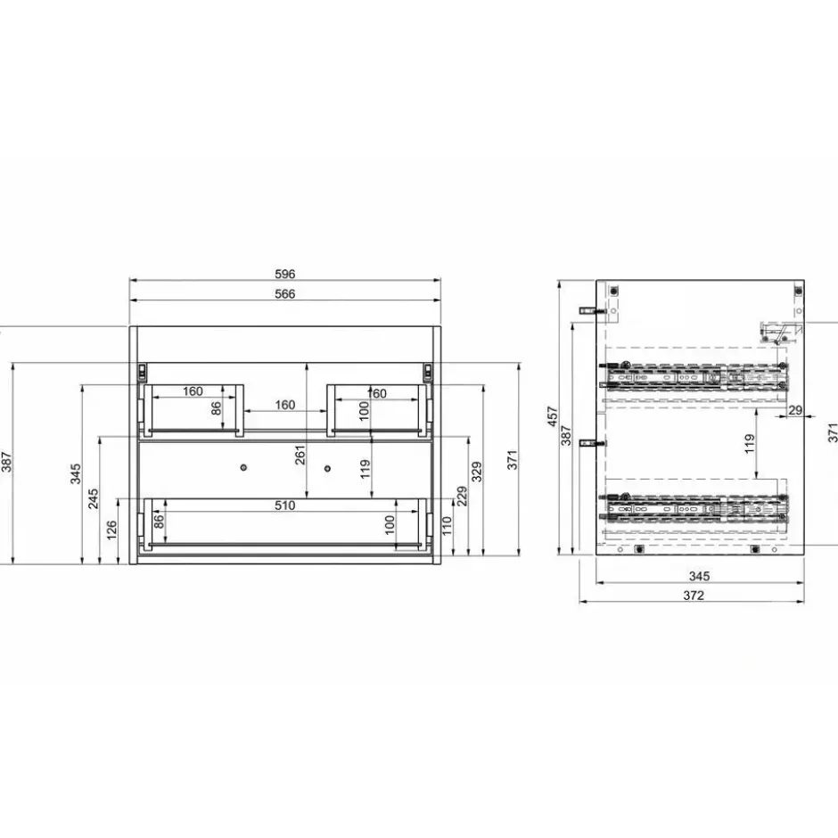 Badplaats Badkamermeubel Florence 01 60cm met wastafel - hoogglans wit