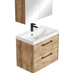 Badplaats Badkamermeubel Florence 01 60cm met spiegelkast - kastanje eiken