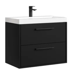 Badplaats Badkamermeubel Florence 01 60cm met wastafel - mat zwart