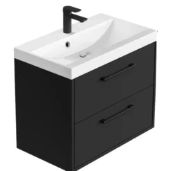 Badplaats Badkamermeubel Florence 01 60cm met wastafel - mat zwart