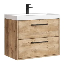 Badplaats Badkamermeubel Florence 01 60cm met wastafel - kastanje eiken