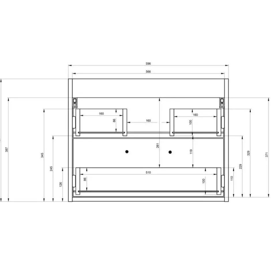 Badplaats Badkamermeubel Florence 01 60cm met wastafel - kastanje eiken