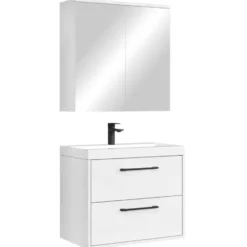 Badplaats Badkamermeubel Florence 01 60cm met spiegelkast - hoogglans wit