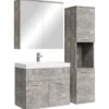 Badplaats Badkamermeubel Montreal 60cm complete set met spiegelkast - grijs