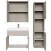 Badplaats Badkamermeubel Montreal 60cm complete set met spiegelkast - beige