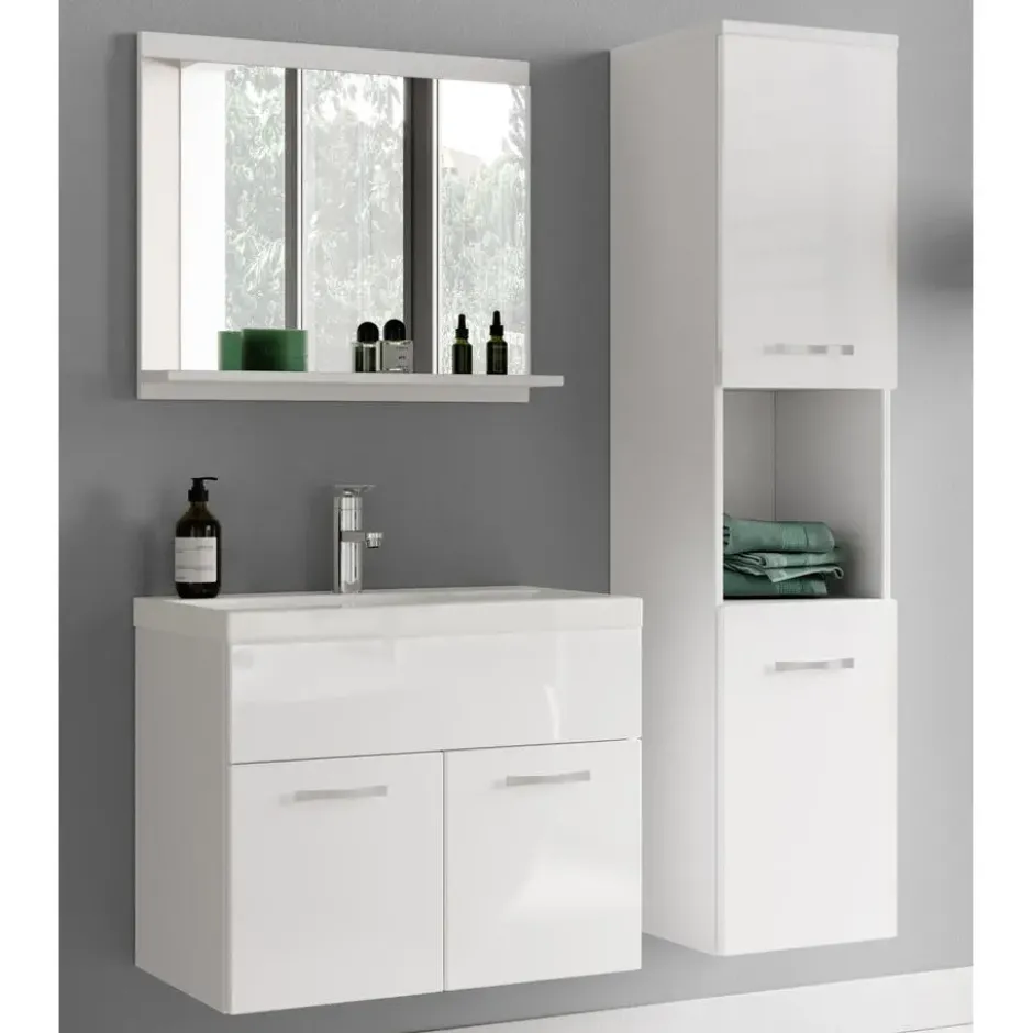 Badplaats Badkamermeubel Montreal 60cm complete set - hoogglans wit