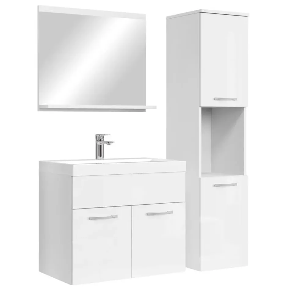 Badplaats Badkamermeubel Montreal 60cm complete set - hoogglans wit