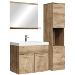 Badplaats Badkamermeubel Montreal 60cm complete set - kastanje eiken