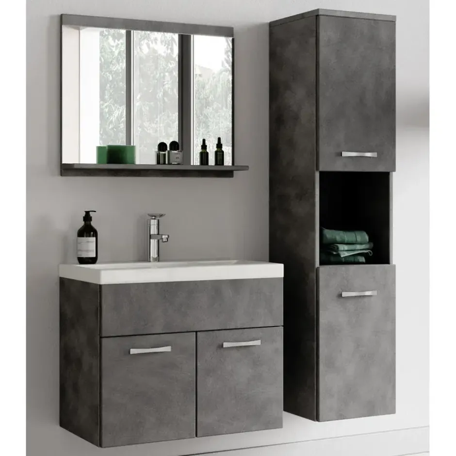 Badplaats Badkamermeubel Montreal 60cm complete set - donker grijs