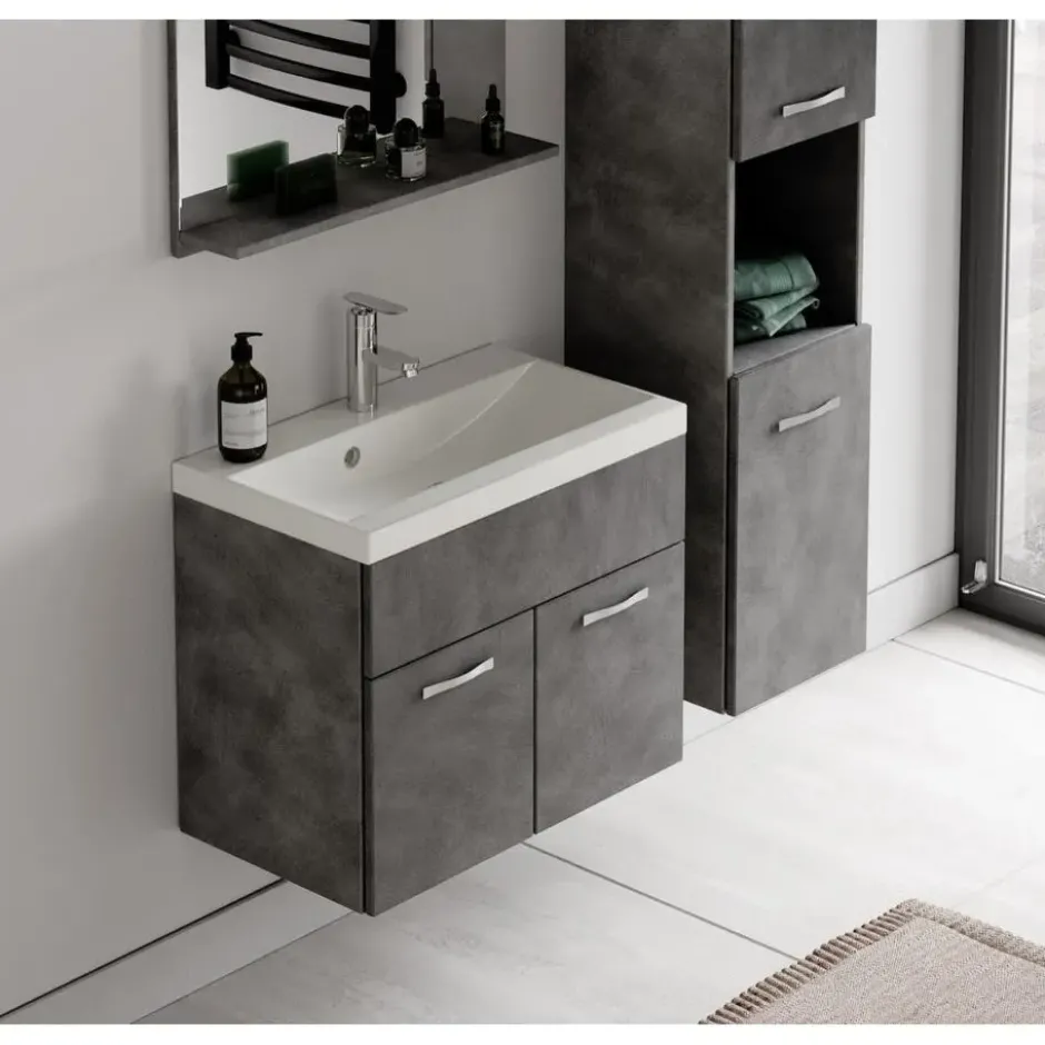 Badplaats Badkamermeubel Montreal 60cm complete set - donker grijs
