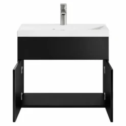 Badplaats Badkamermeubel Montreal 01 60cm met wastafel - hoogglans zwart