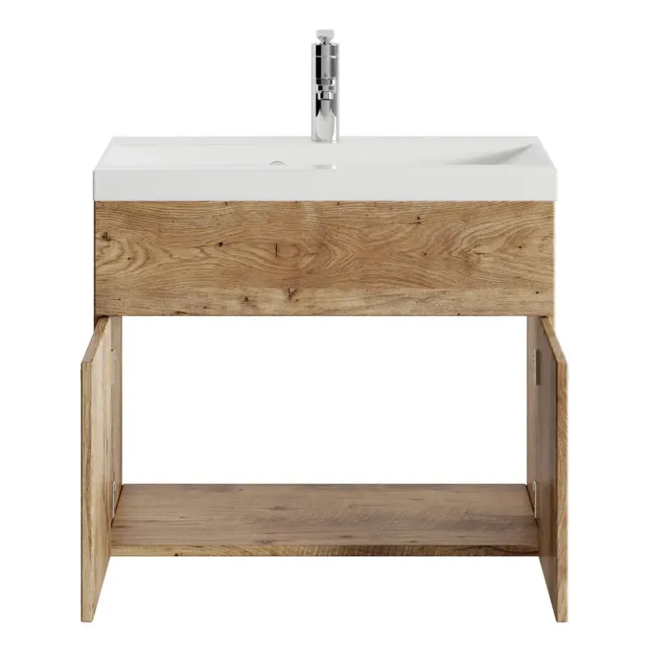 Badplaats Badkamermeubel Montreal 01 60cm met wastafel - kastanje eiken
