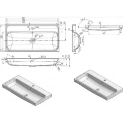 Badplaats Badkamermeubel Paso XL LED 80cm met spiegelkast - mat zwart