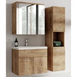 Badplaats Badkamermeubel Set Montreal 60 cm - Kastanje Eiken - Badmeubel met