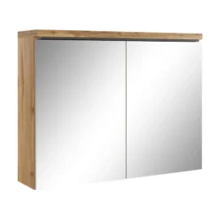 Badplaats Spiegelkast Paso LED 80 x 20 x 60 cm - eiken