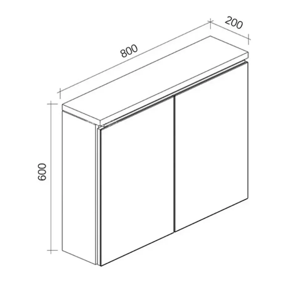 Badplaats Spiegelkast Paso LED 80 x 20 x 60 cm - grijs eiken