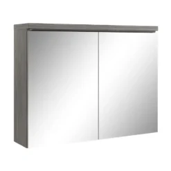 Badplaats Spiegelkast Paso LED 80 x 20 x 60 cm - grijs eiken