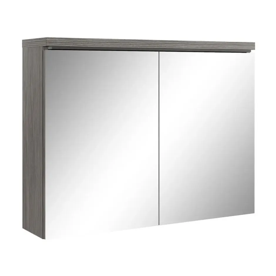Badplaats Spiegelkast Paso LED 80 x 20 x 60 cm - grijs eiken
